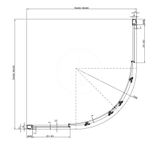 Ravak Blix - Sprchový kút štvrťkruhový BLCP4-90, 880-900 mm, lesklý hliník/číre sklo