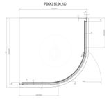 Ravak Pivot - Štvrťkruhový sprchový kút PSKK3-80, 770-795 mm, satin/číre sklo