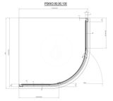 Ravak Pivot - Sprchový kút štvrťkruhový PSKK3-90, 870-895 mm, biela/chróm/číre sklo