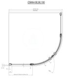 Ravak Chrome - Štvrťkruhový sprchový kút CSKK4-80, 780-800 mm, lesklý hliník/číre sklo