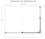 Ravak Chrome - Rohový sprchovací kút štvordielny CRV2-120, 1180 mm – 1200 mm – farba biela, sklo transparent