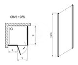 Ravak Chrome - Pevná bočná stena CPS-100, 980-1000 mm, lesklý hliník/číre sklo