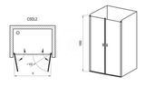 Ravak Chrome - Sprchové dvere dvojdielne CSDL2-120, 1175 mm – 1205 mm – farba biela, sklo transparent