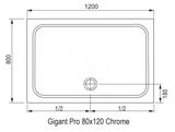 Ravak Galaxy Pro Chrome - Sprchová vanička Gigant Pro-100 Chrome, 1200x800 mm, biela