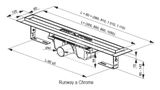 Ravak Runway - Odtokový žľab, 300 mm, nehrdzavejúca oceľ