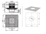 Ravak Príslušenstvo - Plastová podlahová vpusť s nerezovou mriežkou SN501, 105 mm