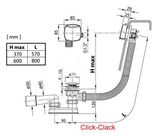 Ravak Odtokové systémy - Vaňová odtoková a prepadová súprava, dĺžka 570 mm, ClickClack, chróm