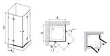 Ravak Brilliant - Rohový sprchovací kút štvordielny BSRV4-80, 783 mm – 795 mm, farba chróm, sklo transparent