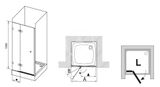 Ravak Brilliant - Sprchové dvere dvojdielne BSD2-90 L, ľavé, 890 mm – 905 mm, farba chróm, sklo transparent