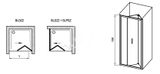 Ravak Blix - Sprchové dvere zalamovacie dvojdielne BLDZ2-70, 670 mm – 710 mm x 1900 mm, farba lesklý hliník, sklo transparent
