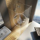 Ravak Walk-In - Sprchovací kút Corner, 2000 mm x 1200 mm, farba lesklý hliník, sklo transparent