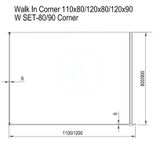 Ravak Walk-In - Sprchový kút Walk-in Corner 120/90, 1200x900 mm, lesklý hliník/číre sklo