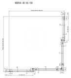 Ravak Matrix - Sprchový kút štvordielny MSRV4-80/80, 785-805 mm, biela/číre sklo