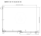 Ravak Matrix - Sprchovací kút MSDPS-100/80 R, 985 mm – 1005 mm x 785 mm – 805 mm x 1950 mm – farba svetlý hliník, sklo transparent