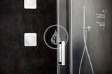 Ravak Matrix - Sprchovací kút MSDPS-100/80 R, 985 mm – 1005 mm x 785 mm – 805 mm x 1950 mm – farba svetlý hliník, sklo transparent