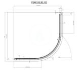 Ravak Pivot - Sprchovací kút štvrťkruhový PSKK3-80, 770-795 mm, čierna/sklo