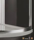 Aquatek Master S2 sprchovací kút štvrťkruhový 90x90cm, profil biely, sklo matné
