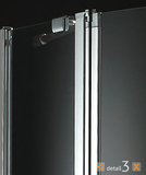 Aquatek Glass S6 sprchovací kút štvrťkruhový 90x90cm, profil chróm, sklo frost
