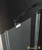 Aquatek Glass R14 sprchovací kút obdĺžnikový, 100x80cm, chróm, sklo frost