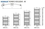 Korado kúpeľňový radiátor Koralux Rondo Exclusive-M 600x1820mm chróm