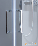 Aquatek Dynamic R14 sprchovací kút 100x80cm pravý, profil chróm-satin, sklo číre