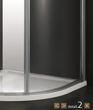 Aquatek Glass S2 sprchovací kút štvrťkruhový 90x90cm, profil chróm, sklo číre