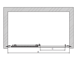 Kolo Geo posuvné dvere 2-dielne 140 cm do niky alebo na kombináciu s pevnou bočnou stenou GEO