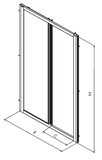 Kolo Geo posuvné dvere 2-dielne 140 cm do niky alebo na kombináciu s pevnou bočnou stenou GEO