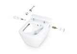 Geberit Kombifix - Modul na závesné WC s tlačidlom Sigma20, biela/lesklý chróm + Tece One - sprchovacia toaleta a doska, Rimless, SoftClose