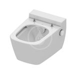 Geberit Kombifix - Modul na závesné WC s tlačidlom Sigma30, biela/lesklý chróm + Tece One - sprchovacia toaleta a doska, Rimless, SoftClose