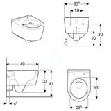 Geberit iCon - Závesné kompaktné WC, Rimfree, biela