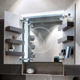 Geberit Acanto - Zrkadlová skrinka 595x830 mm s LED osvetlením, dub Mystic