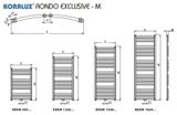 Korado kúpeľňový radiátor Koralux Rondo Exclusive-M 450x1820mm chróm