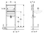 Geberit Duofix - Predstenová inštalácia na umývadlo, na nástenné armatúry pod omietku, výška 112-130 mm