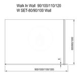 Ravak Walk-In - Sprchová stena Walk-In Wall 90, 900x2000 mm, čierna/číre sklo