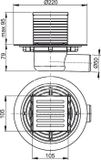Alcadrain Odtokové kanáliky - Podlahová vpusť bočná, 105x105 mm, priemer 50 mm, nehrdzavejúca oceľ/plast