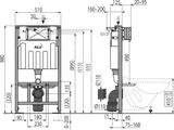 Alcadrain Predstenové inštalácie - Predstenová inštalácia pre závesné WC, výška 98 cm