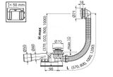 Alcadrain Odtokové súpravy - Vaňová odtoková a prepadová súprava, dĺžka 570 mm, Click-Clack, matná čierna