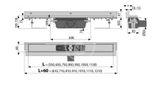 Alcadrain Odtokové žľaby - Sprchový žľab Flexible 1150 mm, s nastaviteľnou obrubou k stene, nerezová