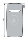 Zehnder Vitalo Spa - Kúpeľňový radiátor 1200x490 mm, rovný, stredové pripojenie 50 mm, biely lak