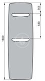 Zehnder Vitalo Spa - Kúpeľňový radiátor 1800x490 mm, rovný, stredové pripojenie 50 mm, biely lak
