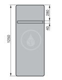 Zehnder Vitalo Bar - Kúpeľňový radiátor 1250x500 mm, rovný, stredové pripojenie 50 mm, biely lak