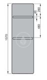 Zehnder Vitalo Bar - Kúpeľňový radiátor 1570x600 mm, rovný, stredové pripojenie 50 mm, biely lak
