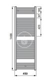 Zehnder Virando - Radiátor kúpeľňový 1500x450 mm, vonkajšie pripojenie, 620 W, biela