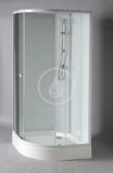 Aqualine Sprchovacie kúty - Sprchový kút Aigo so sprchovou vaničkou, 900x900 mm, biela/číre sklo