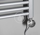 Aqualine Vykurovacie tyče - Elektrická vykurovacia tyč s termostatom, rovný kábel, 600 W, chróm