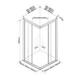 Aqualine Sprchovacie kúty - Štvorcový sprchový kút, 800x800 mm, matné sklo Brick