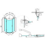 Gelco Legro - Štvrťkruhová sprchová zástena jednokrídlová, 900x900 mm, Coated Glass, číre sklo