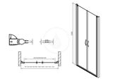 Gelco One - Sprchové dvere do niky dvojkrídlové 1180-1220 mm, Coated Glass, leštený hliník/číre sklo