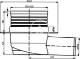 Novaservis Príslušenstvo - Podlahový vpust bočný, 105 mm x 105 mm/50 mm, nehrdzavejúca oceľ